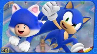 Super Mario 3D World for Wii U ⁴ᴷ Full Playthrough as Sonic & Toad (No Warps)