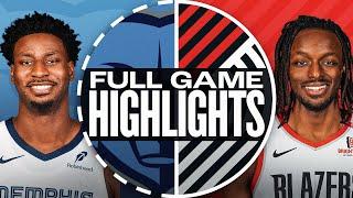 GRIZZLIES at TRAIL BLAZERS | FULL GAME HIGHLIGHTS | November 10, 2024