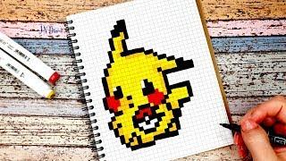 Рисуем ПИКАЧУ Рисунки По Клеточкам КАК НАРИСОВАТЬ PIXEL ART Pikachu