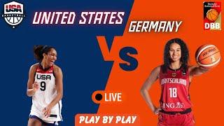 United States vs Germany women's basketball  live play by play  with Quita