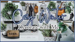  WINTER ENTRYWAY DECORATE WITH ME | FARMHOUSE DECOR IDEAS | AFTER CHRISTMAS DECORATING 2024