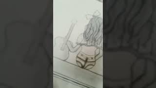 A girl with guitar#sketch#shorts#sketch and art by Aditi# like and subscribe for more.....