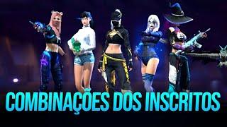 COMBINAÇÕES DE ROUPAS NO FREE FIRE COM SKINS DOS INSCRITOS ‍