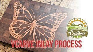 VCarve Inlay process - End Grain Cutting Board using Onefinity CNC