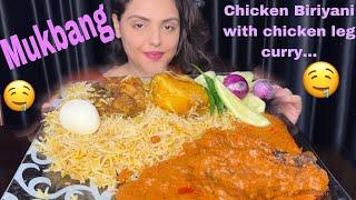 Eating Spicy Chicken Biryani with Chicken Tangri Butter Masala| Mukbang Eating Show| Big Bites