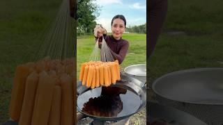 Hotdog crispy with noodle cook recipe #shortvideo #shorts #cooking #food #recipe