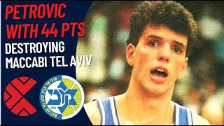 Drazen Petrovic 44 pts | Cibona VS Maccabi | EuroCup 1986