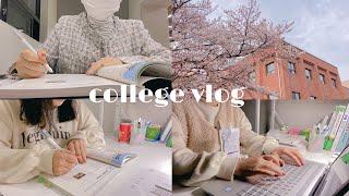 VLOG  waking up at 4 am? busy days at college, preparing for exam, cherry blossom  |ft. Scarlett
