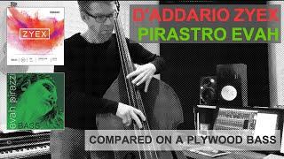 Comparing ZYEX and EVAH PIRAZZI Strings On My Plywood Double Bass (Pizzicato only)