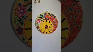 Lippan art red feathers peacock wall clock #art #mdfart #homedecor #youtubeshorts #painting #video