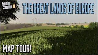 “THE GREAT LANDS OF EUROPE” FS19 MAP TOUR! | NEW MOD MAP! Farming Simulator 19 (Review).