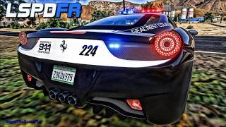 Experience the THRILL of SUPERCAR SUNDAY in GTA 5 LSPDFR Mod with a Ferrari