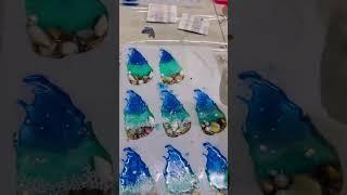How to Make Ocean Waves with UV Resin | Beach Theme DIY #ResinArt #UVResinWaves #BeachResinArt