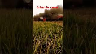 swaraj combine fire accident in farm subscribe to my cannal for more videos 