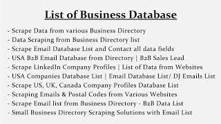 Scraping Various Business Directories