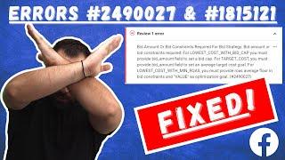 Fix Facebook Ads Manager Errors #2490027 & #1815121!