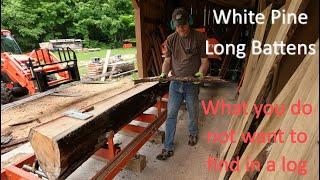 Pecky-ish White Pine Long Battens For Saw Mill Shed  #woodmizer #adirondacks