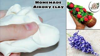 best homemade airdry clay / Homemade cold porcelain clay / homemade NO COOK clay / METHOD - 3