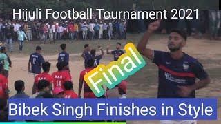 Bibek Singh - finishes in Style-Final-Tiebreaker - Hijuli Football Tournament 2021