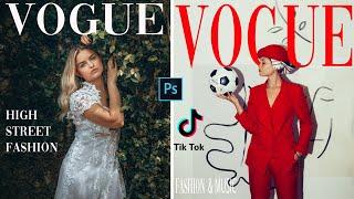 HOW TO  EDIT VOGUE COVER IN PHOTOSHOP 2020 | VOGUE MAGAZINE TUTORIAL (SUPER EASY)