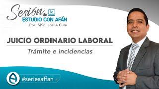 JUICIO ORDINARIO LABORAL - TRÁMITE E INCIDENCIAS