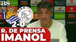 IMANOL ALGUACIL, rueda de prensa tras la REAL SOCIEDAD 2 AJAX 0 de EUROPA LEAGUE