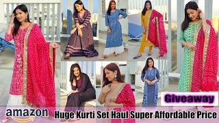 Giveaway Amazon Huge Beautiful Kurti set Haul at Super affordable price