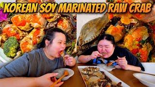 Korean Soy Marinated Raw Crab (Ganjang Gejang) Mukbang 먹방 Eating Show!