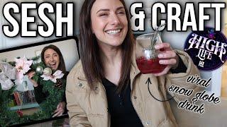 SESH & CRAFT...A VLOG | the viral snow globe drink & stoney crafting