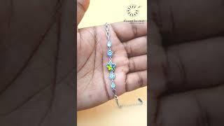 The most trending pure 92.5 silver star design And evil eye  Bracelet in our WWW. FLAUNT BASKET.COM
