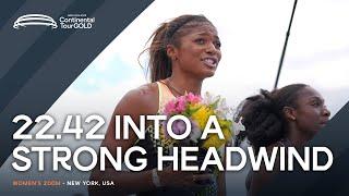 Gabby Thomas powers to 200m win in New York | Continental Tour Gold 2024