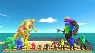 Colourful War in Prison | Colourful King Kong Team vs Colourful Mechagodzilla Team - ARBS