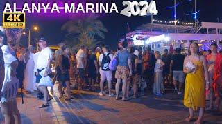 alanya city center marina 2024 4k ! alanya walking tour ! alanya antalya turkey travel ! holiday