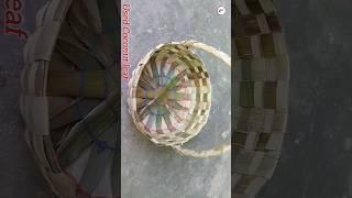 Round Basket With Coconut Leaves  Coconut leaves short Video #theskillsarts #leaf #craft