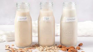 3 Homemade Plant Based Milks | Almond Milk, Oat Milk, Coconut Milk (NON-DAIRY)