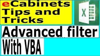 Advanced filter in Vba to summarize your eCabinets Cut list in excel.