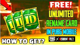 How To Get Free Rename Card In Pubg Mobile | 3 Free Rename Card | No Fake No SpamLink Official Trick