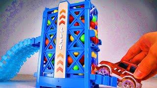 F1 Marble Run Race ASMR # 7  Parking Lifts  Creative Healing Sound Machine Build