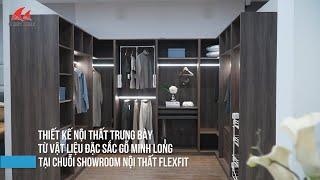 THIẾT KẾ NỘI THẤT TRƯNG BÀY TỪ VẬT LIỆU GỖ MINH LONG TẠI CHUỖI SHOWROOM FLEXFIT