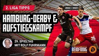 2.Bundesliga Tipps  29. Spieltag mit HSV vs St. Pauli Prognose und Rolf "Rollo" Fuhrmann