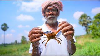 KATKOM HUNTING & COOKING | village style catching crab and cooking with potato | crab curry