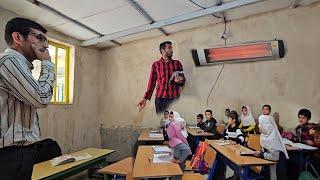 Assistance to the rural school. Babak restored the school's electrical wiring