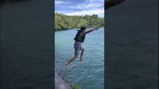 Swimming in the largest volcanic lake in the world #laketoba #volcaniclake #indonesia #sumatra