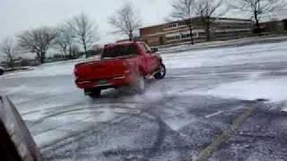 Playing in my tacoma in the snow.