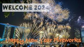 Singapore Welcome 2024 | Mesmerising Fireworks at Marina Bay Sand 