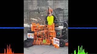 Orange Boy, pipe drummer street busker on Rome