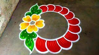 New year freehand rangoli designs|2024 new year beautiful rangoli |new year muggulu| Amazingrangoli