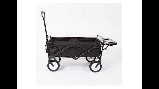 Mac Sports Collapsible Folding Outdoor Garden Utility Wagon Cart w/Table, Black - Overview