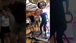 Funny Reaction to Pro arcade players plays the dancing machines