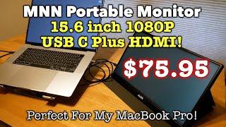 $75 MNN Portable Monitor 15.6 1080P MacBook Ready! UNBOXING REVIEW #MNN